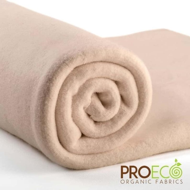 ProECO® Heavy Bamboo Fleece Fabric W-252 W-251 Made in USA Sold by Yard Absorbent Fabric Heavyweight Fabric Organic Fleece Natural Natural