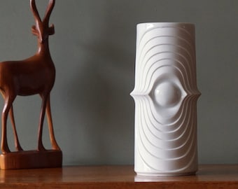 KPM Swing Vase – Mid Century White Porcelain – &quot;Eye&quot; Vase– 70s Bavaria Germany
