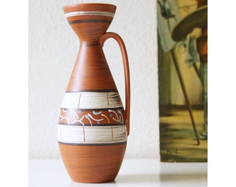 CARSTENS Brown Mid Century Vase, West German Pottery