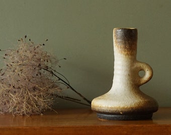 VEST Keramiek Brown and Beige Mid Century Vase. Dutch Pottery