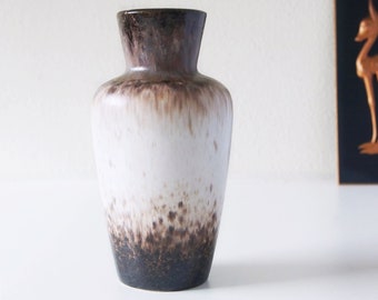 Beige and Brown Mid Century Fat Lava vase by Scheurich, West German Pottery