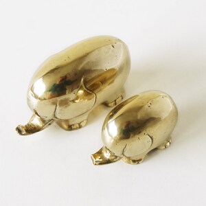 Pair of Mid Century Elephant Figurines, Brass Figurines image 3