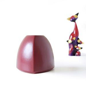 Vase vintage AMANO rouge bordeaux, faïence Scheurich, Allemagne de l'Ouest