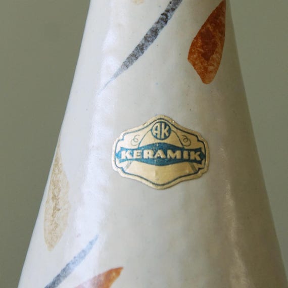 ALFRED KLEIN Keramik、オフホワイトのミッドセンチュリー花瓶