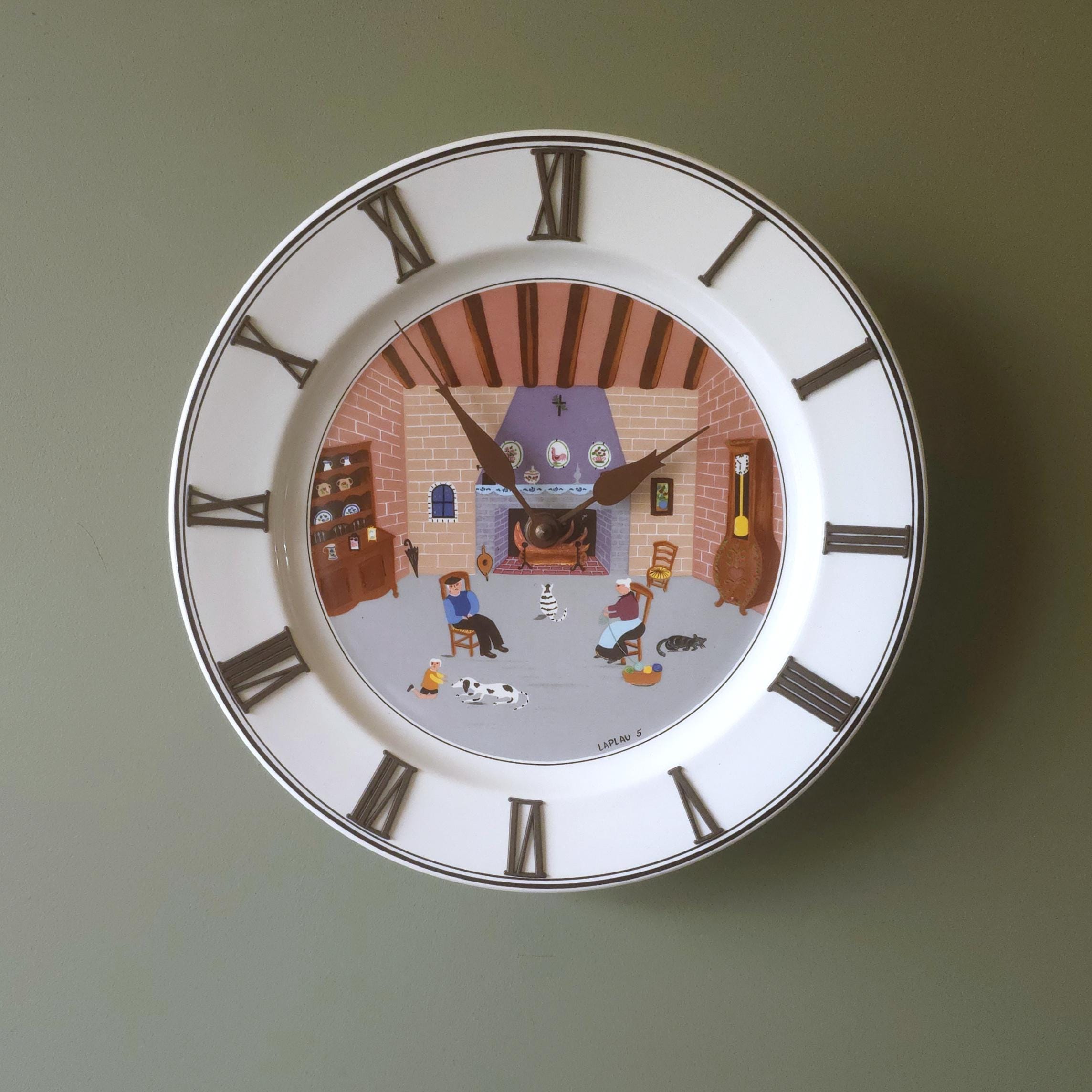 Villeroy & Boch Naif Vintage Wall Clock – by the Fireside – 1970s