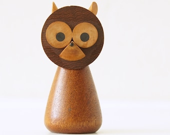 Mid Century Danish Teak Wood Bottle Opener, Bear Figurine