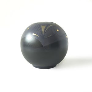 Jarrón de bola KMK Kupfermühle vintage | Decoración abstracta en plata y oro