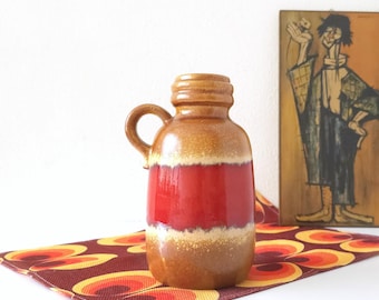 Vintage 1960's West German Fat Lava Vase by FOHR, Retro Mid