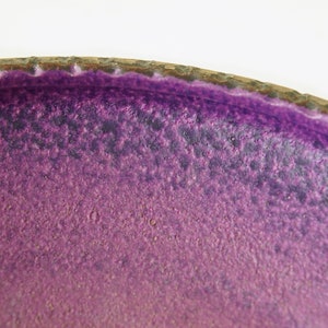 Large Purple Mid Century Bowl, Tree Bark decor, Dutch Pottery image 7