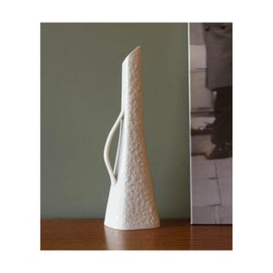 Hutschenreuther White Porcelain Vase | Mid Century 70s Germany | Relief Decor Vintage Vase