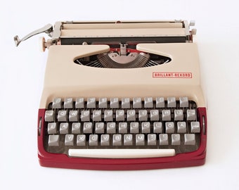 Hervorragend erhaltene, tragbare Brillant Rekord-Schreibmaschine. 1967. Professionell gewartet!