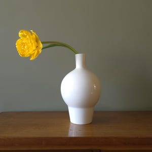 White Vintage Porcelain Vase, Uni Flower Vase, Germany