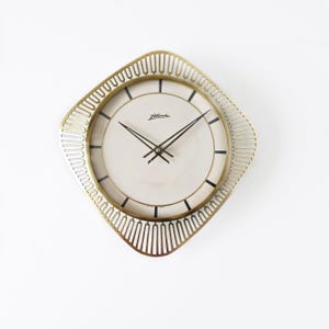 ATLANTA Brass Mid Century Wall Clock, made in Germany