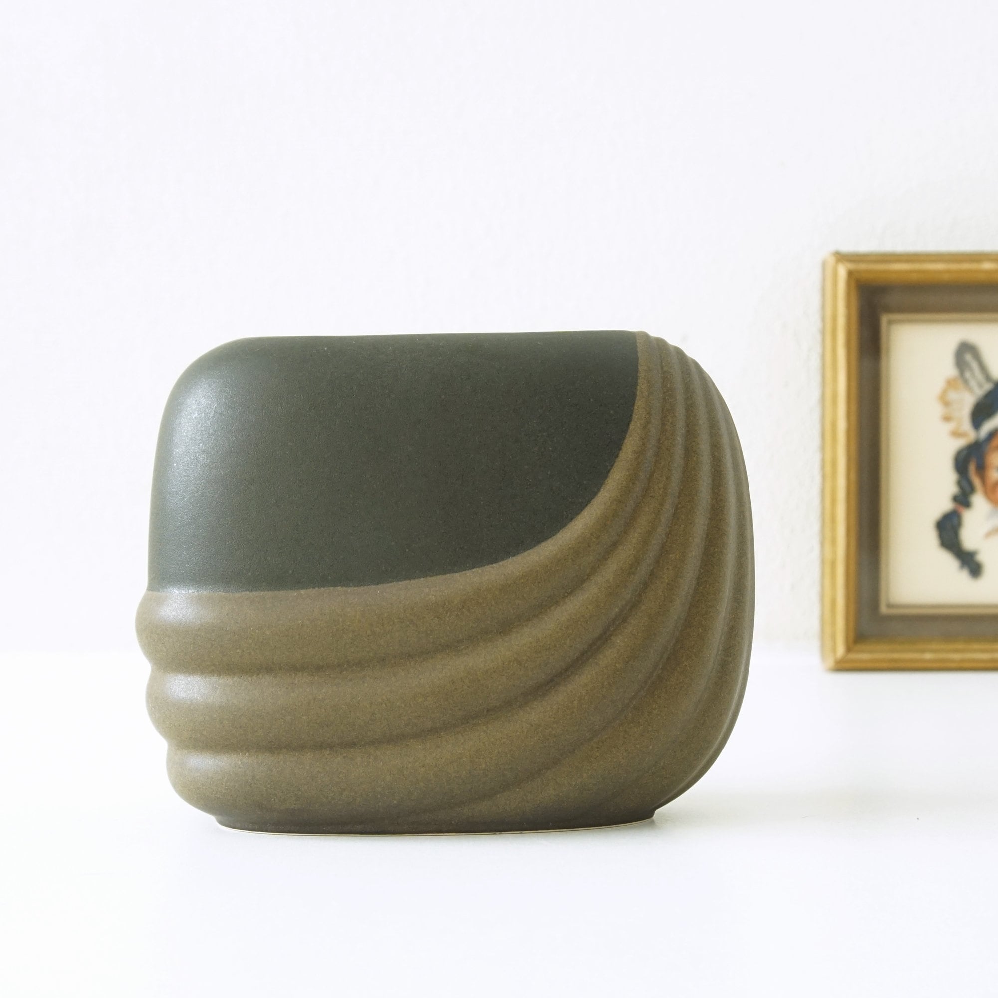 ROSENTHAL Studio Line, Brown Ceramic Vintage Vase, Design by Uta Feyl, West German Pottery