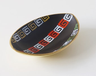 DUMLER UND BREIDEN Colorful Mid Century bowl Abstract fifties decor, West German Pottery