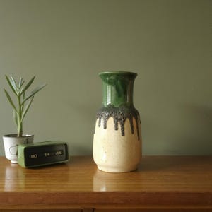 Bay Keramik, Green Mid Century Fat Lava Vase l  West German Pottery