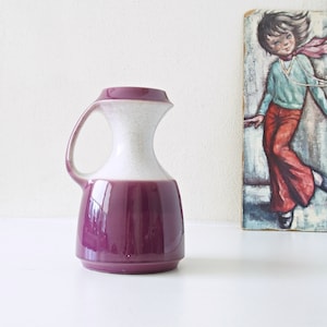 STEULER Purple and White Mid Century Vase Cari Zalloni design, West German Pottery