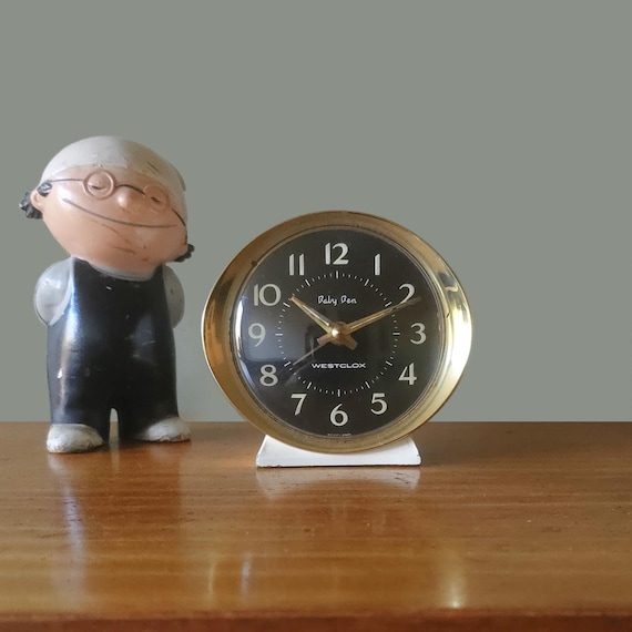 Baby Ben Westclox Alarm Clock – Cream & Black – Mid-century Modern
