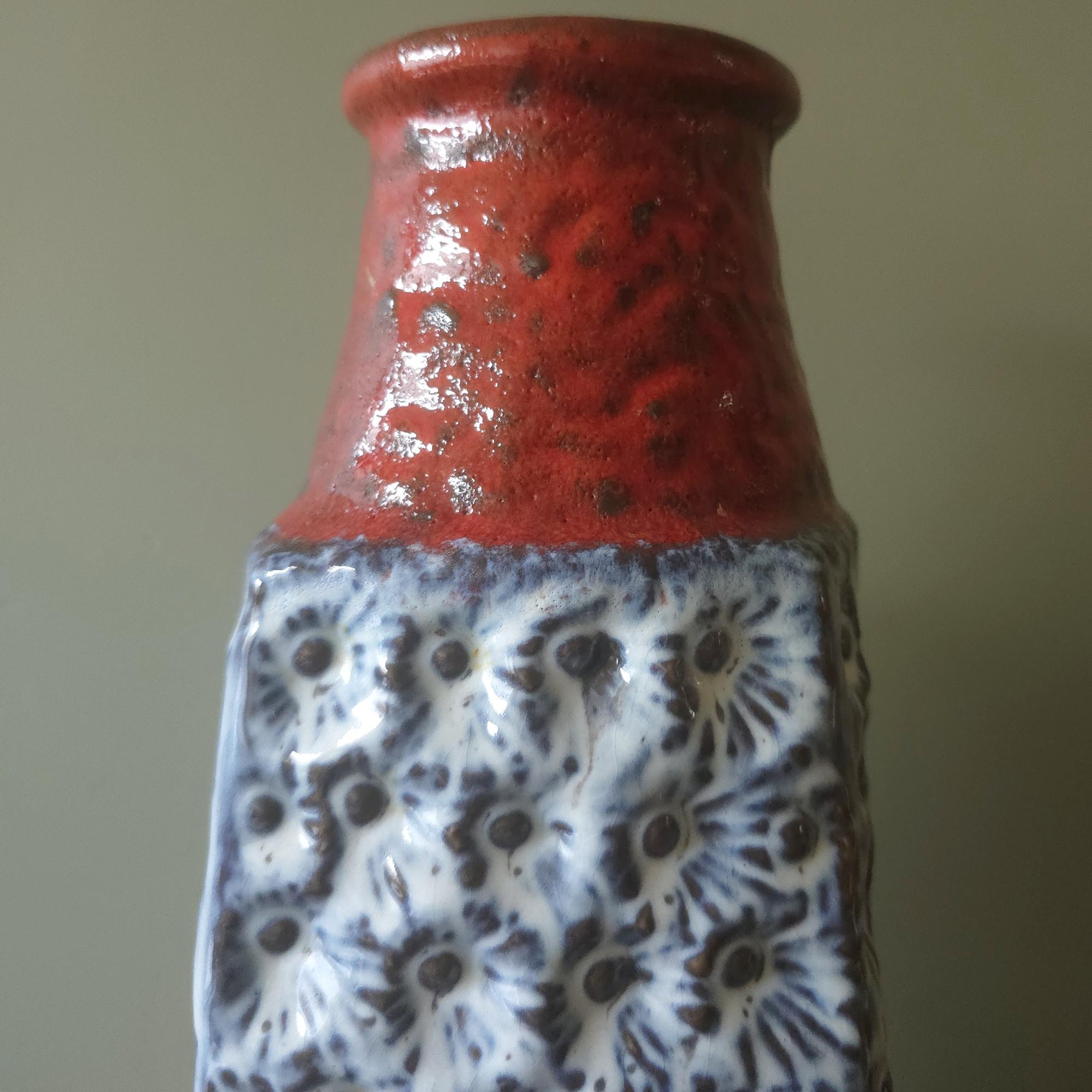 Jasba Fat Lava Vase, West German Pottery, Mid Century Modern