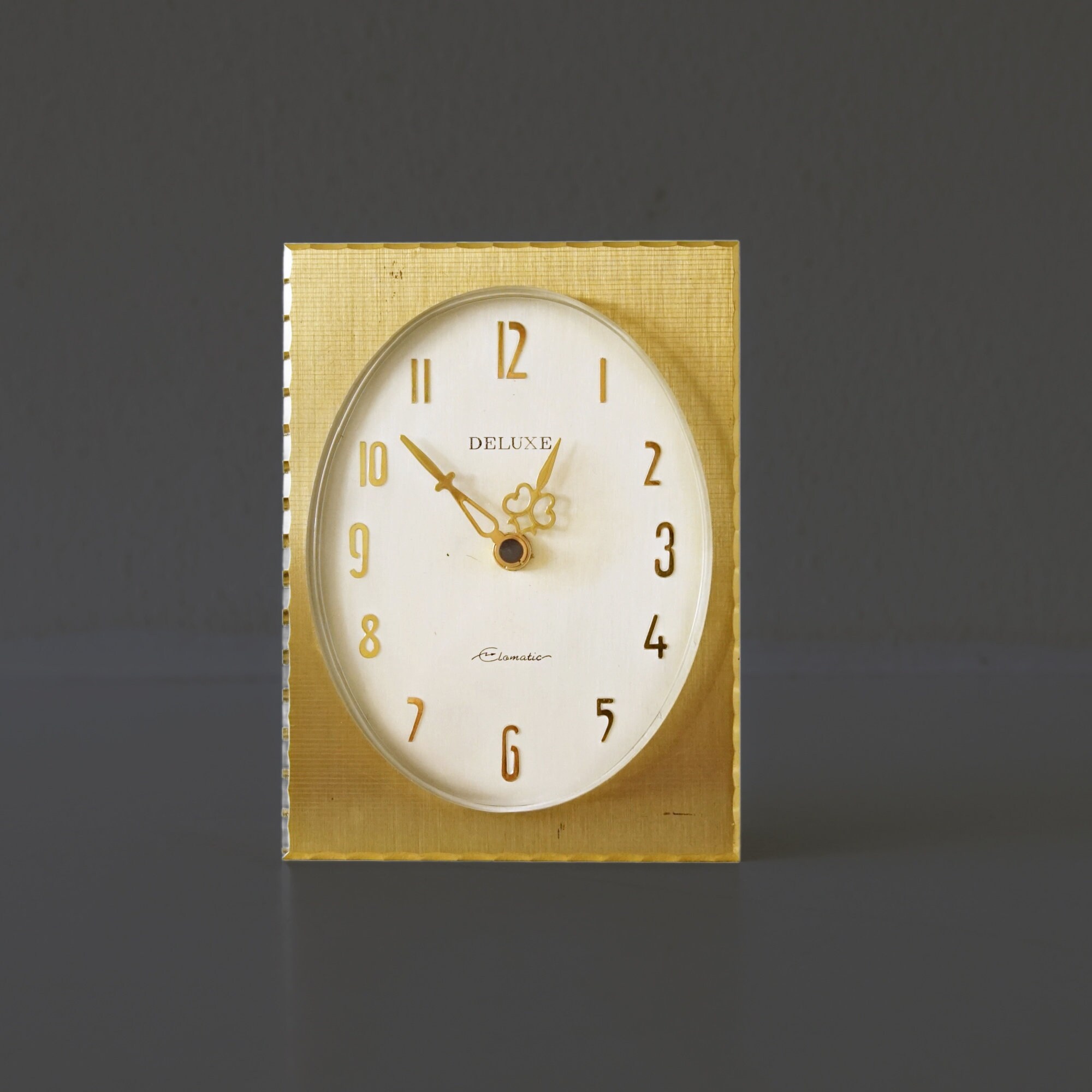 DELUXE, Brass Mid Century Table Clock, made in Germany