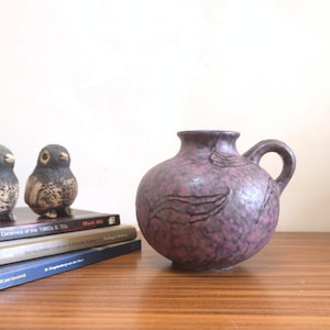RUSCHA Vase | Mid-Century Modern Purple Lava Glaze | West German Pottery