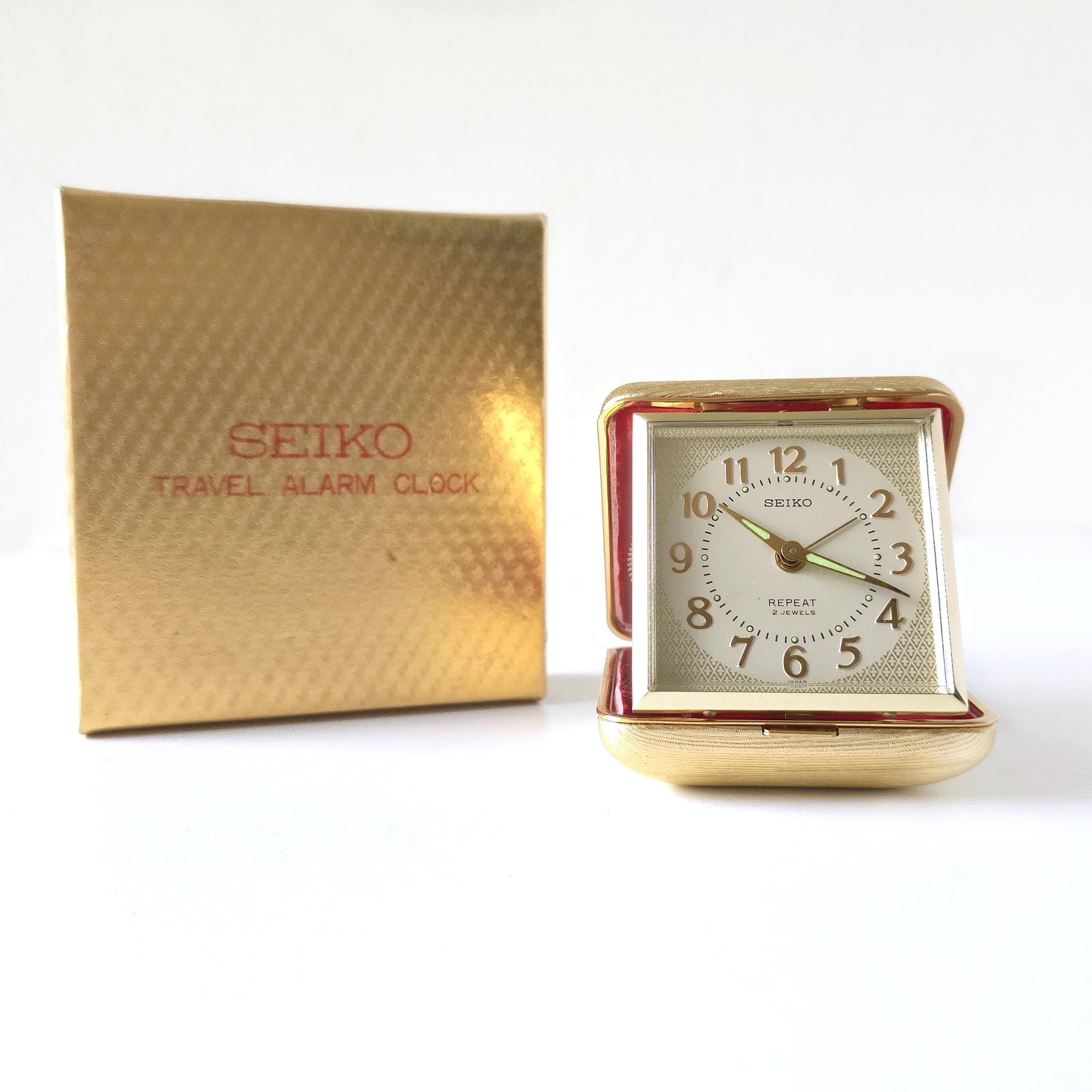 Vintage SEIKO Travel Alarm Clock – 1970s – in Original Box With