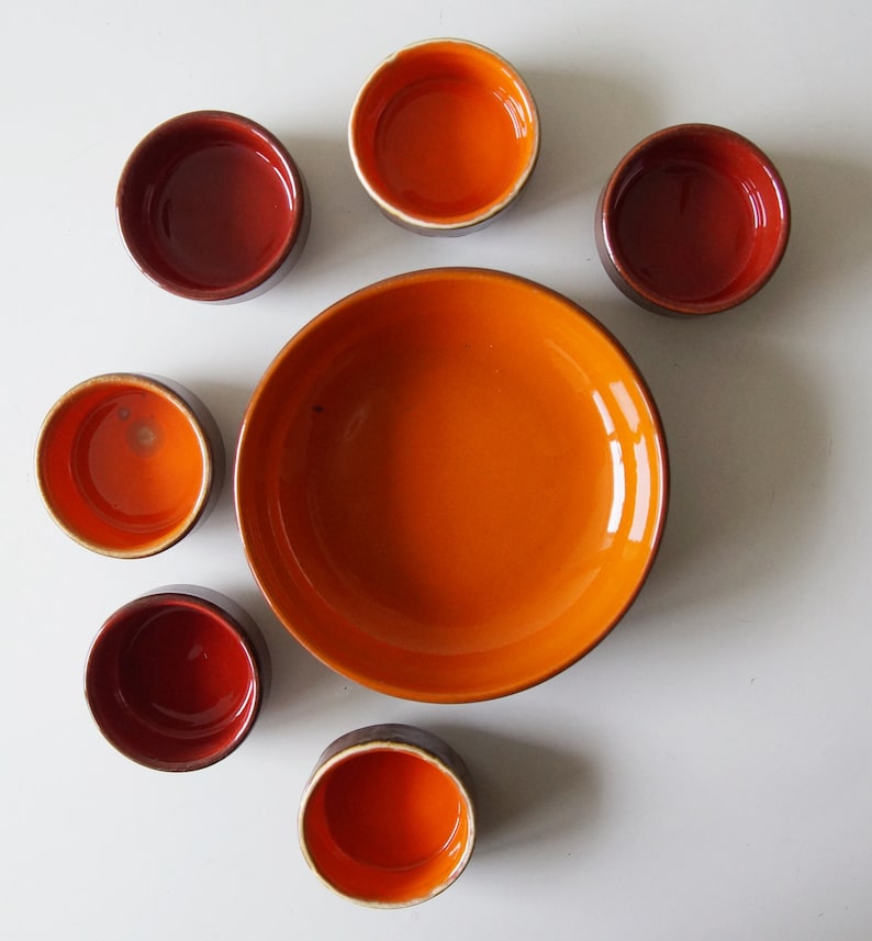 orangebronze Holland by Jan van Erp Mid Century bowl set