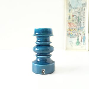 GALLO, Petrol Mid Century ceramic Candle Holder, West German Pottery