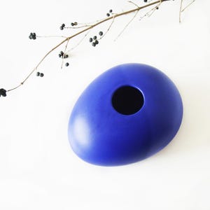 ASA Blue Post Modern Vase, Abstract  "Egg" shape, German Pottery