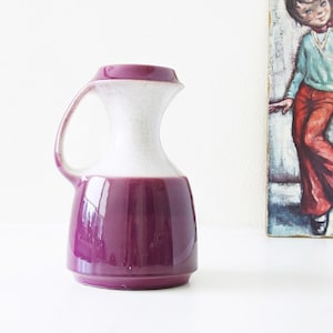 STEULER Cari Zalloni, Purple and White Mid Century Vase, West German Pottery