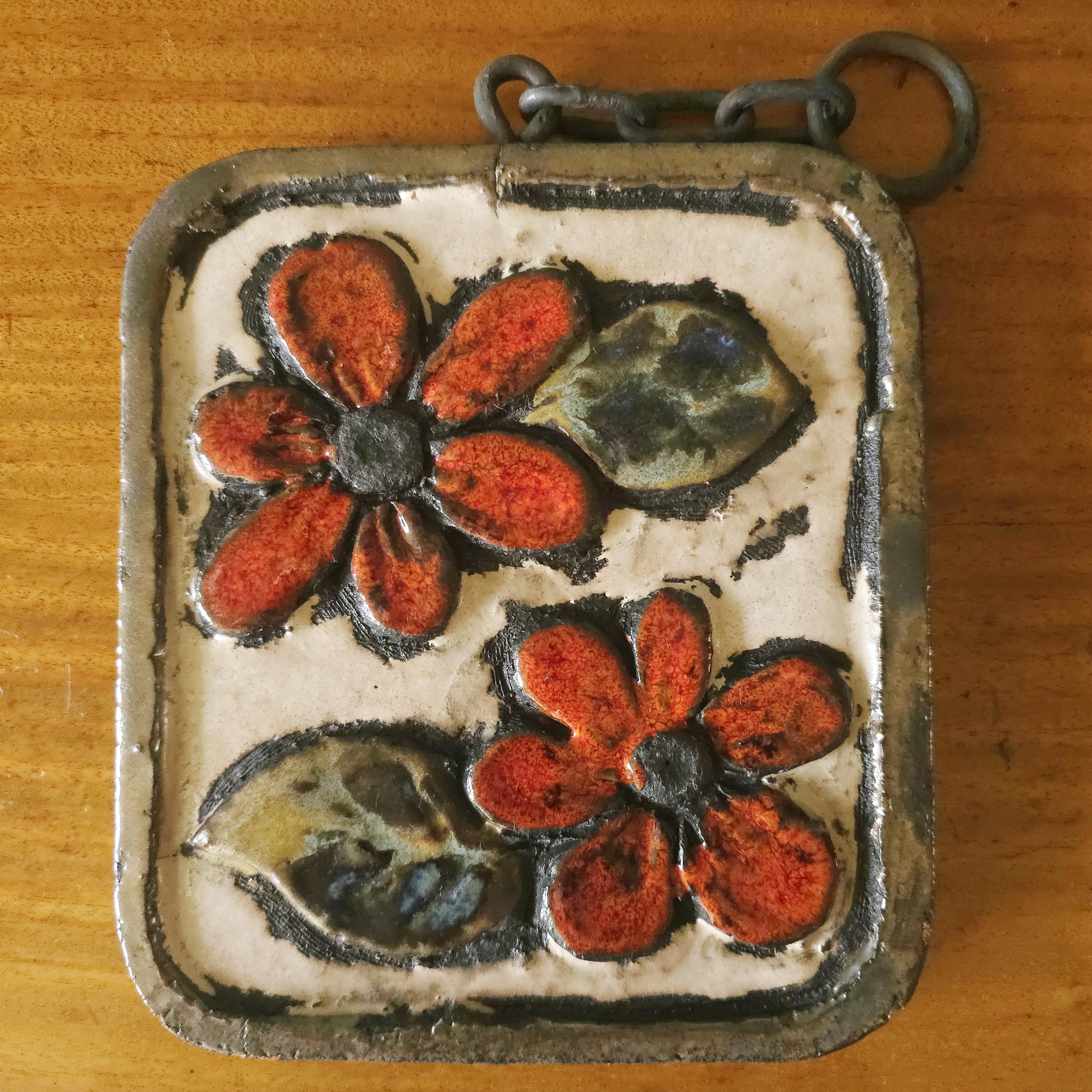Ruscha Fat Lava Wall Plate With Chain L Mid Century West German