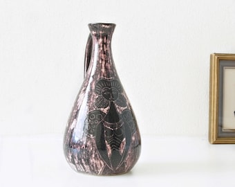 Jarrón de cerámica holandesa De Gats | Decoración moderna de mediados de siglo de la década de 1960 con ángel