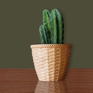 Bay Keramik | Maceta grande amarilla | Decoración tejida | Cerámica de Alemania Occidental