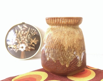 Jasba Fat Lava Vase | Brown & Caramel Glaze | Mid Century West