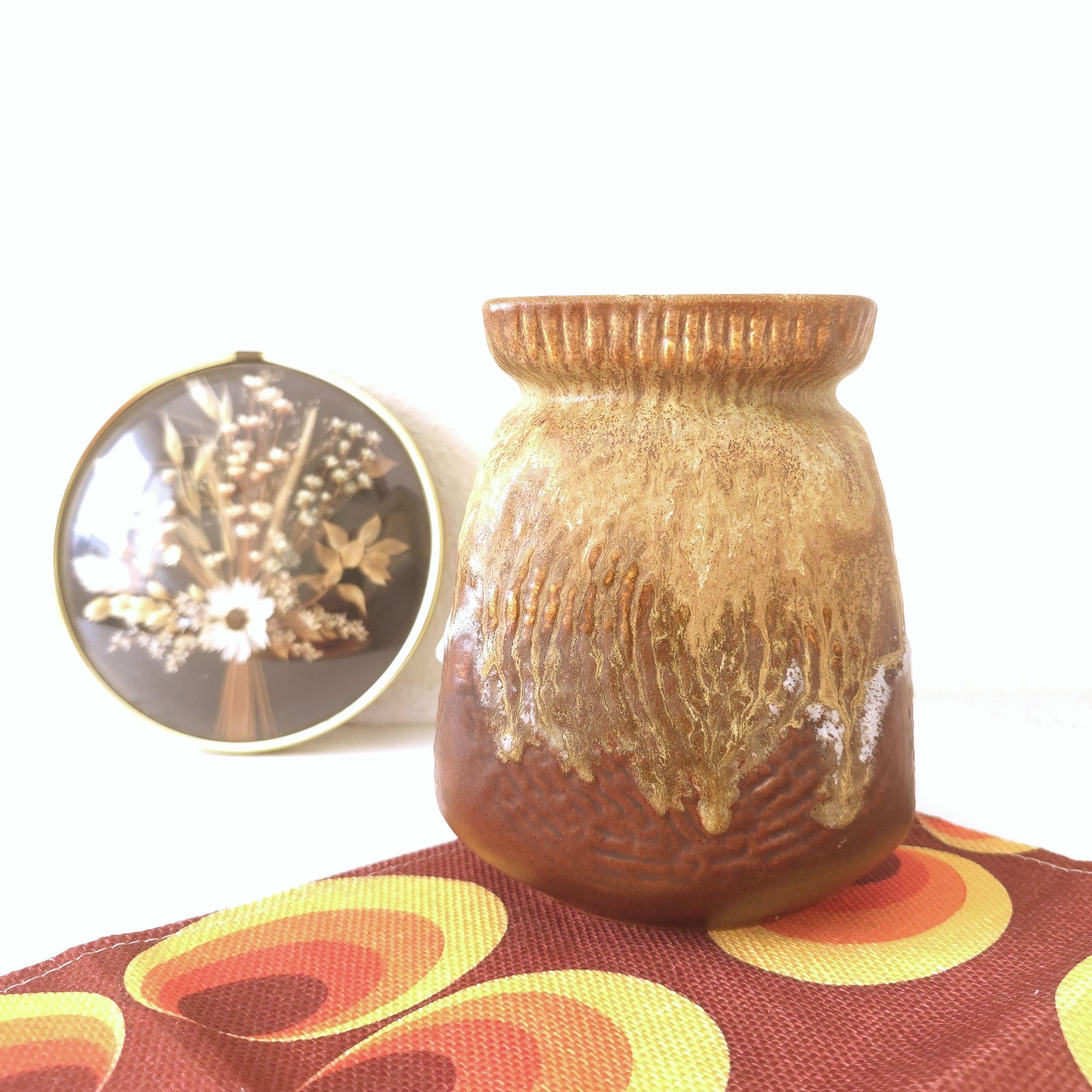 Jasba Fat Lava Vase | Brown & Caramel Glaze | Mid Century West