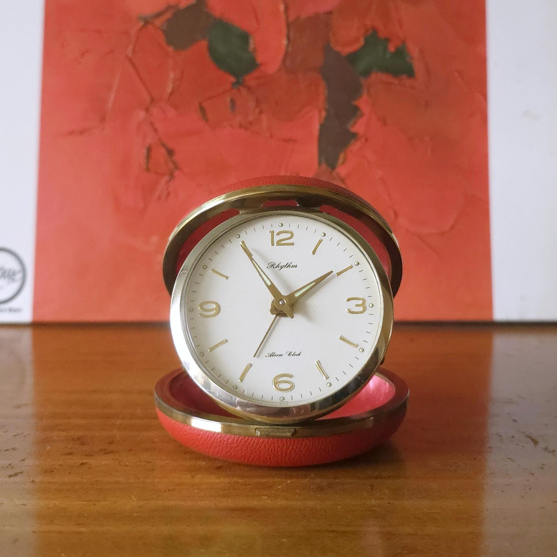 RHYTHM Brass Mid Century Travel Alarm Clock, Red Case, Japan - Etsy