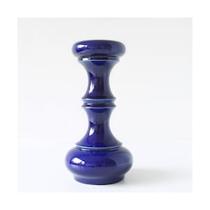 Tall Blue Vintage Steuler Candle Holder – Cari Zalloni Design – Mid Century West German Pottery