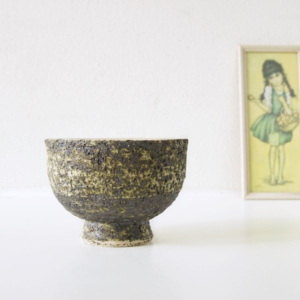 Jardinière du milieu du siècle, décor d'écorce de bouleau, poterie hollandaise