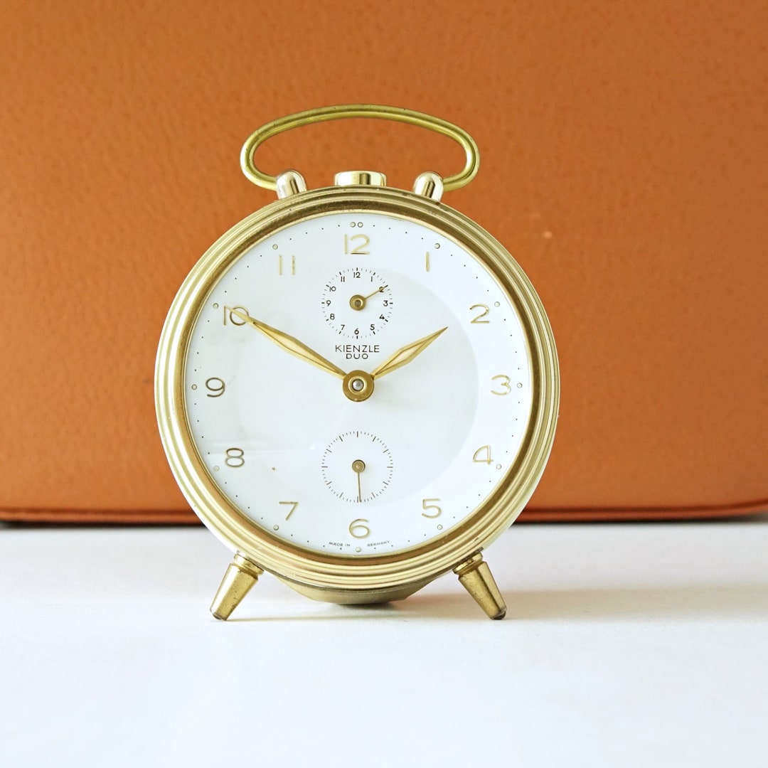KIENZLE DUO Brass and Metal Mid Century Alarm Clock Germany Etsy