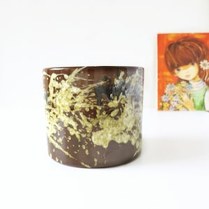 MAREI Keramik, Brown and Yellow MId Century PLanter, &quot;Paint&quot; decor, West German Pottery