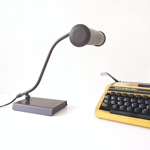Anvia Almelo Piano Lamp • 1960s Dutch Design • Brown Mid Century Metal Desk Lamp