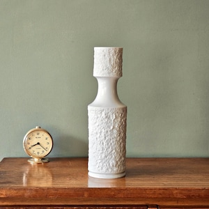 KPM Mid Century Bisque Porcelain Vase, Relief decor, Bavaria Germany