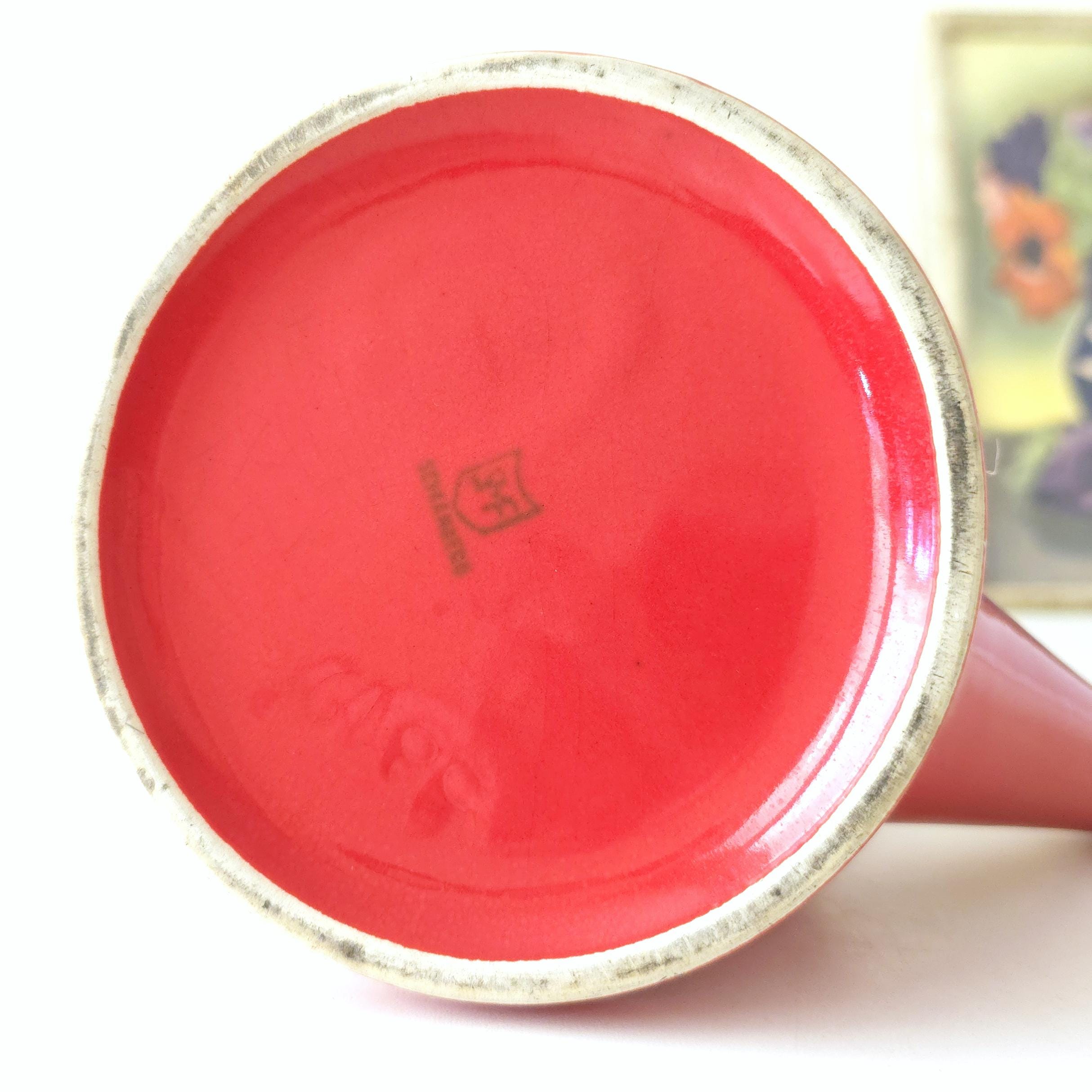 シュランバーグ レッド ミッドセンチュリー 花瓶（じょうろ型