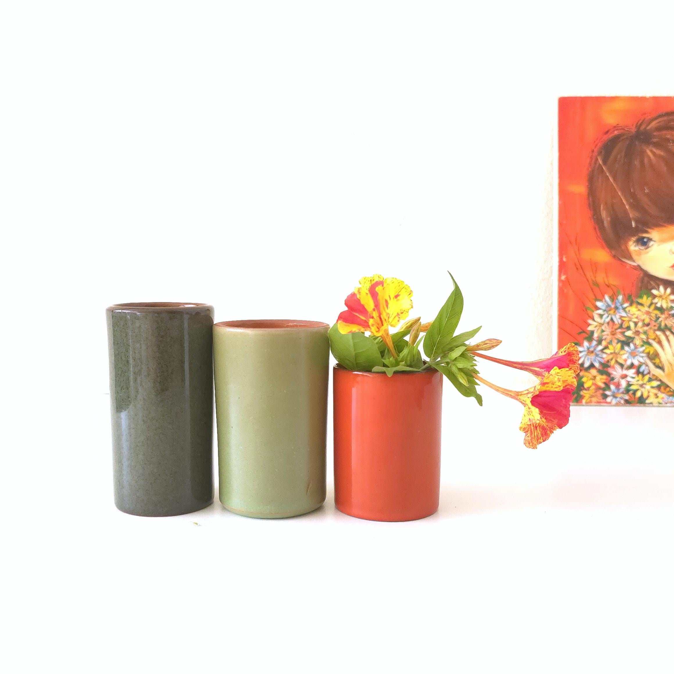 Mid Century Modern Dutch Pottery Vase Set - 1960s Holland