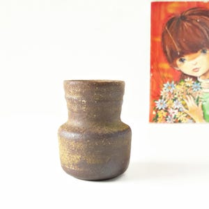 MOBACH Brutalist Mid Century Vase, Brown and Caramel, Dutch Pottery
