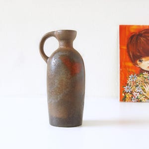 Ruscha Fat Lava Vase 321/3 | Brown & Orange Glaze | Mid Century West German Pottery