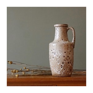 Scheurich Mid-Century Fat Lava Vase l Beige & Brown, West German Pottery