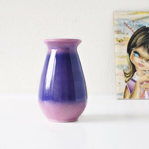 JASBA, Pink and Purple Mid Century Vase, West German Pottery