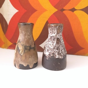 Ruscha Fat Lava Vases: Mid Century West German Pottery Pair