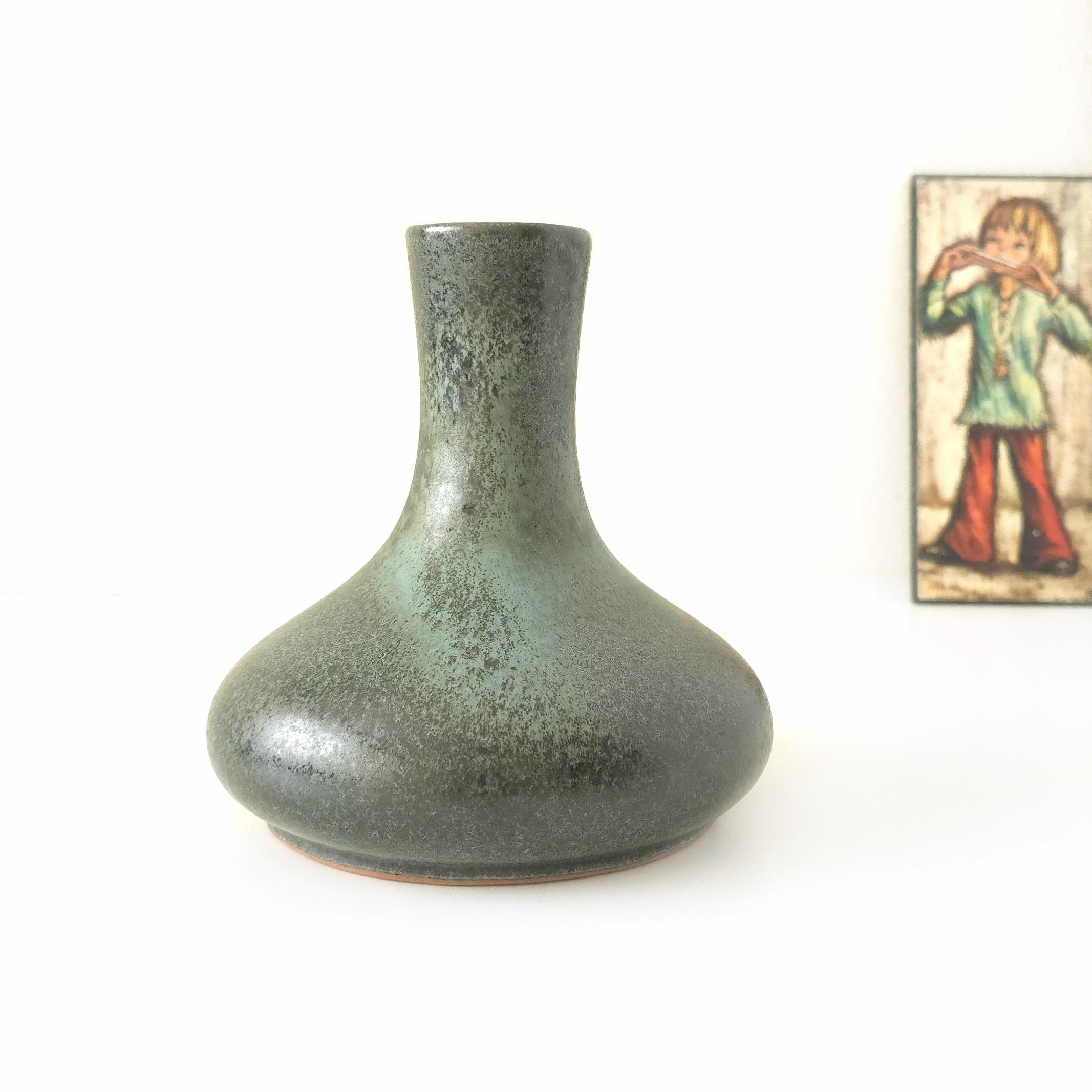 Vintage Flower Vase - West German Mid Century Vase - Green 70s